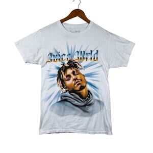 Juice World Wrld Legends Airbrushed Hip Hop Rap Face White 999 T Shirt Men's S